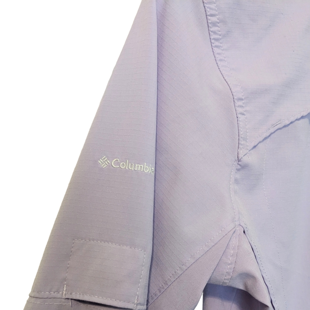 Columbia Purple Lilac Omni Shade Sun Protection Hiking Button Up Shirt Medium - Picture 4 of 9